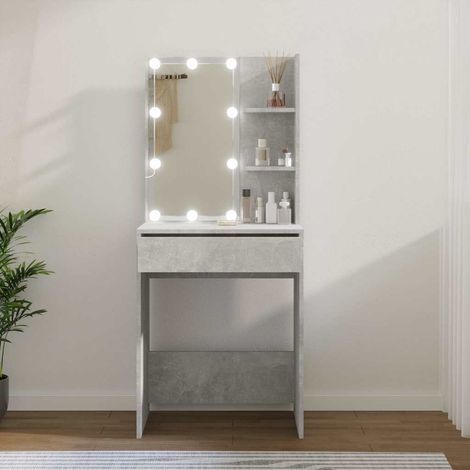 vidaXL Tocador con LED color gris hormigón 60x40x140 cm (1/5)