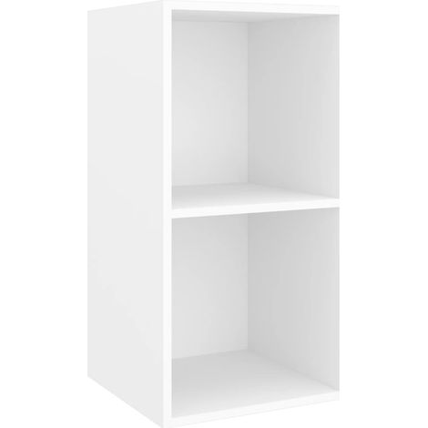Mueble TV multimedia Estante TV Aparador TV Comedor Salón Dormitorio Montaje en pared 37 x 37 x 72 cm Madera de ingeniería blanca 020027759