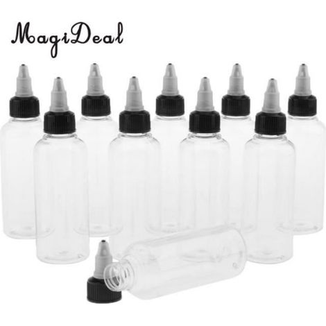 Flacon A Presser Vide - 100 ml - Embout Torsadé - Pour Solvants Huiles Peinture Encre Colle - 10 Pièces (1/4)
