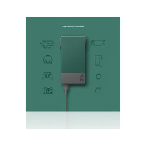 Power Bank in alluminio, 20.000mAh, Verde