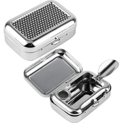 Cendrier de Poche 2 Pièces Cendrier Portable Anti Odeurs Cendrier de Voyage avec Porte-cigarettes pour Fumeurs de Protection de l'environnement Extérieur (1/5)