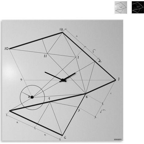 Orologio da parete moderno 50x50cm design industriale minimal Time Line - Grigio