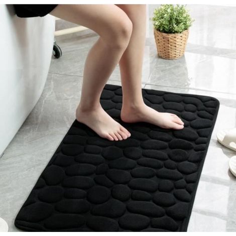 Tapis de bain Antidérapant Absorption de l\'eau Noir 50x80cm-Ywey (1/2)