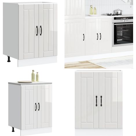 vidaXL Meuble de base de lavabo Lucca blanc brillant bois ingénierie