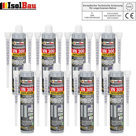 Verbundmörtel 8 x VN 300ml Injektionsmörtel 16 x Statikmischer ETA Zulassung (1/5)
