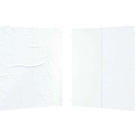 Paroi de tente de réception, lot de 2, blanche, 200 x 195 cm, PE et acier (1/5)