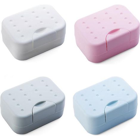 4 Pack Boite Savon Voyage, Porte Savon Avec Couvercle,plats De Savon Avec Couvercleboite A Savon Plastique,porte-savon Facile Nettoyer Pour Salle (1/5)