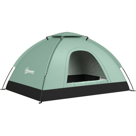 Tienda de campaña de camuflaje para 2 personas, tienda tipo domo ventilada y ligera con puertas con cremallera, fácil de montar