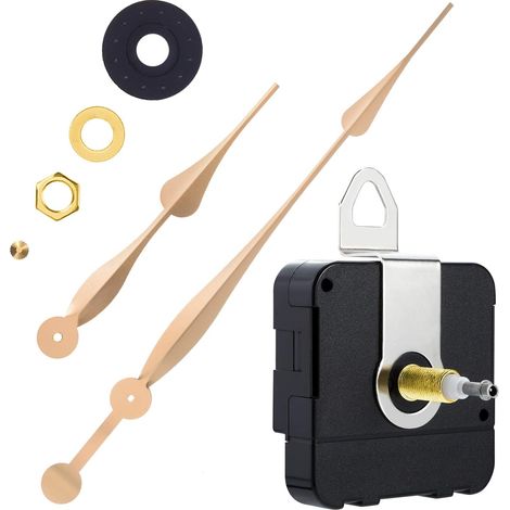 High-torque long-shaft clock movement mechanism with 12-inch-long flat hands (gold) (1/5)