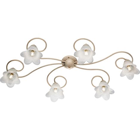 Plafoniera Bonetti Alice Be Light a 6 luci in ferro Avorio/Oro (1/3)