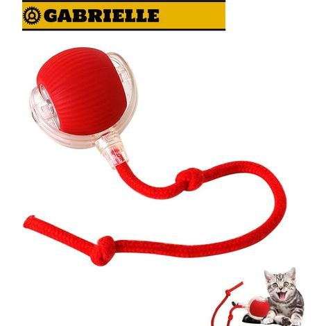 Balle interactive pour chat, jouet électrique pour chat, rechargeable par USB, 3 modes de fonctionnement, 360° adapté aux chats et aux chiens, rouge (1/5)