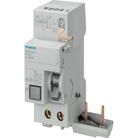 Siemens 5SM2322-0 – Differenzialblock 0,3–40 A, 2-polig, IFN, 30 mA, 230 V (1/2)