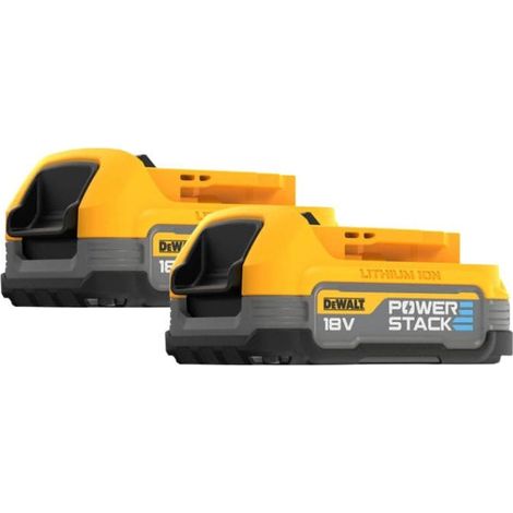 Dewalt – Lot de 2 batteries Li-Ion 1,7Ah 18V – Technologie PowerStack – Compacte et légère – Idéale pour outils 18V