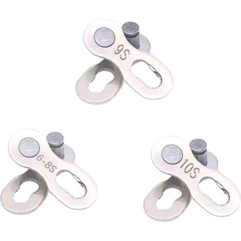 Chaîne de Vélo, 3 Pcs Maillons de Chaîne de Vélo, Connecteur de Chaîne Bicyclette, de Fixation Rapide pour Maillons de Chaîne de Vélo 6-7-8, 9, 10 Vitesses (1/5)