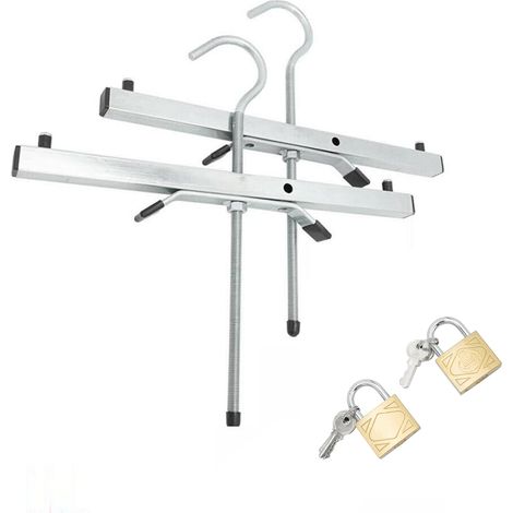 Youyijia 2pcs Roof Rack Clamp Lock 45x40x20cm Universal Ladder Lock Heavy Duty Safe Ladders Silver