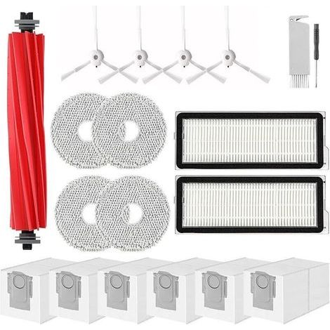 Accessoires pour Roborock Qrevo Pro, Qrevo S, Qrevo MaxV Aspirateur,1 Brosse Principale, 2 Filtres HEPA, 6 Sacs à Poussière, 4 Li (1/5)