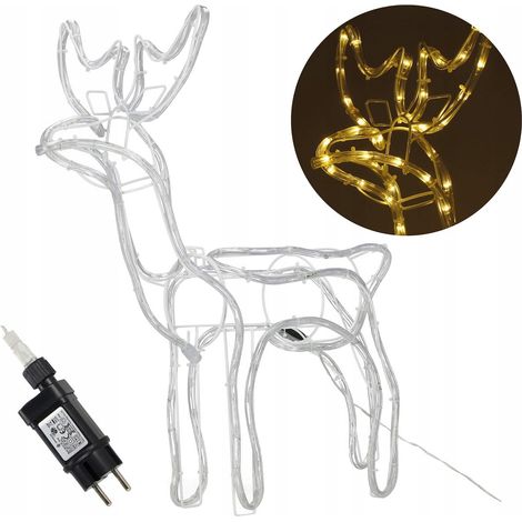 GRANDE RENNA LUMINOSA 144 LED LUCE CALDA BIANCA DECORAZIONE NATALIZIA LUCI (1/5)