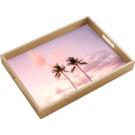 BANDEJA Palmeras - Morado - Nubes - Cielo 50x35 cm