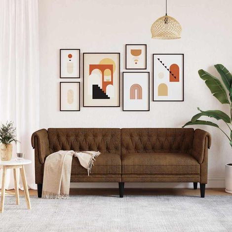 vidaXL Canapé Marron 201,5 x 74,5 x 74,5 cm Polyester (1/5)