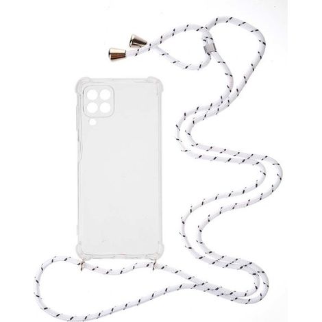 Coque arrière souple en TPU silicone pour Samsung Galaxy A22 4G - Avec cordon - Blanche - Étui de protection (1/4)