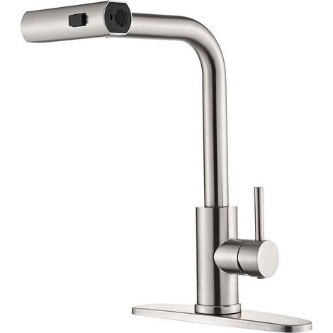 Robinet d'eau rotatif en à cascade poignée unique multifonctionnel chaud et froid trois un pour éviers de cuisine Acier inoxydable Acier (1/4)