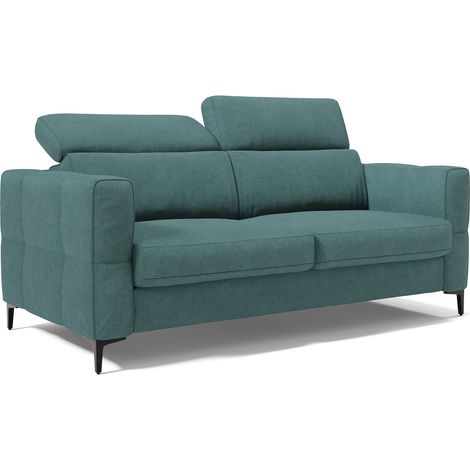 Gardenia Divano letto materasso alto 18 cm con poggiatesta reclinabili e rivestimento impermeabile T02 178 cm (mat. 120x197) petrolio