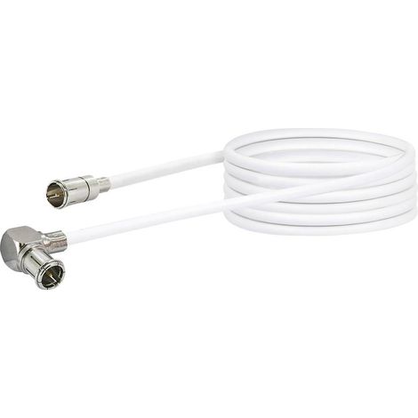 Schwaiger Antenna Cavo [1x Spina quick a F - 1x Spina Mini DAT] 3.00 m 90 dB Bianco