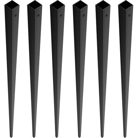 Balustrade en aluminium pour escalier, 44'' x 0,5'', lot de 31, finition noire satinée, avec vis, design classique et épuré. (1/5)
