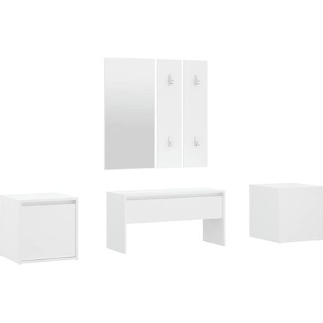 Maison Exclusive - Set di Mobili da Corridoio Bianco in Legno Multistrato