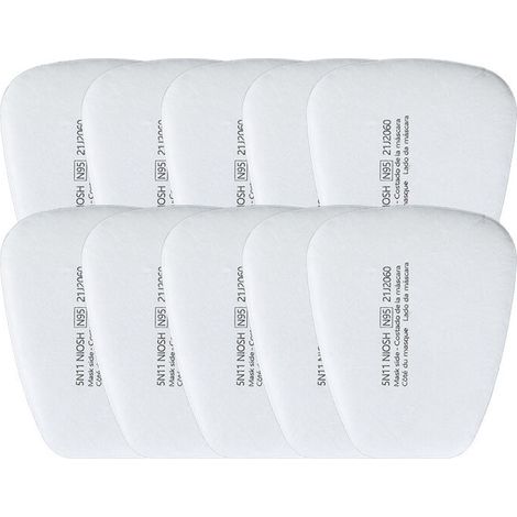 5N11CN KN95 Filtro de algodón para mascarilla antipolvo, filtro de partículas de algodón, filtro trapezoidal general, 10 unidades (1/4)