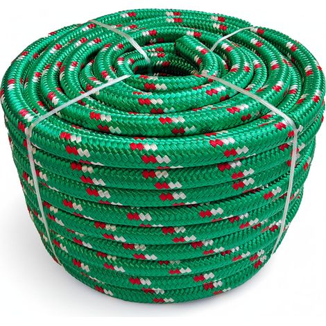 Polypropylen Seil K2 Grün-Rot Durchmesser: 10 mm Länge: 10 m