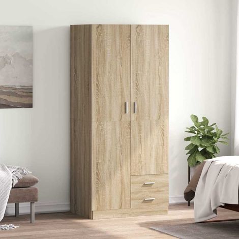 800642 vidaXL Wardrobe Sonoma Oak 80x52x180 cm Engineered Wood (1/5)