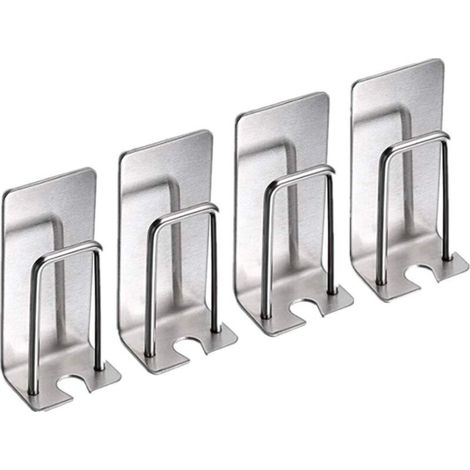 4 Pack Stainless Steel Toothbrush Holder Wall Mounted Cup Mug Toothbrush Holder Waterproof Self Adhesive No Drilling Bathroom Organizer (1/4)