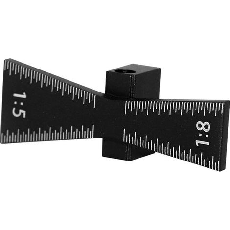 Plantilla de aluminio 1:5:8 (negra), guía para marcar juntas de madera, herramienta para marcar juntas de madera. (1/2)