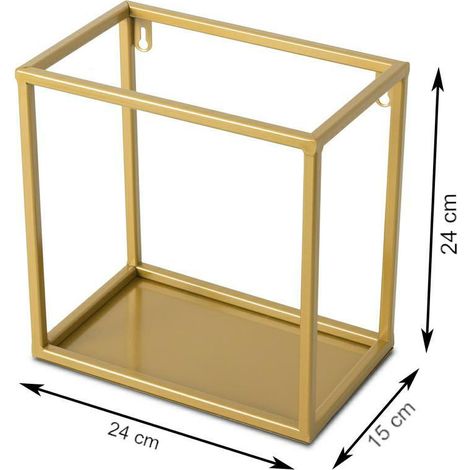 Hängendes Wandregal, goldfarbenes Metall, 24 cm (1/5)