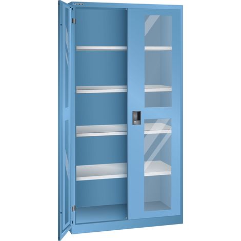 LISTA, Armoire à portes battantes, portes vitrées, h x l 1950