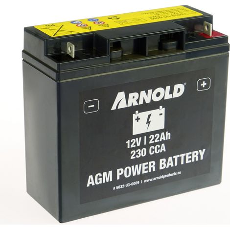 AZ109/AGM SLA/VRLA 12-22A Batterie für Rasentraktor, + rechter Anschluss Arnold