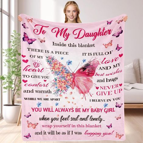 Couverture En Flanelle - 102 X 127 Cm - Pour Fille - Idée Cadeau D'anniversaire Ou De Noël - 1 Pièce (1/5)