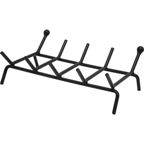 Brucialegna per Camino Rettangolare 50 x 33 cm in Acciaio Verniciato con Gambe