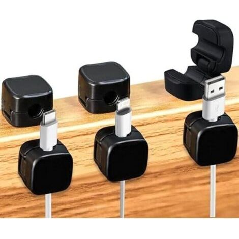 6pcs Clips de Gestion de Câbles Magnétiques, Autocollant Organisateur de Cordon Clips Câbles Auto-Adhésif Support de Organisateur de Gestion de Clips de Câbles pour Maison Mur Cuisine Bu (1/5)