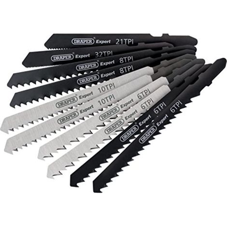 Lot de 10 lames de scie sauteuse pour outils électriques assorties Noir Argent