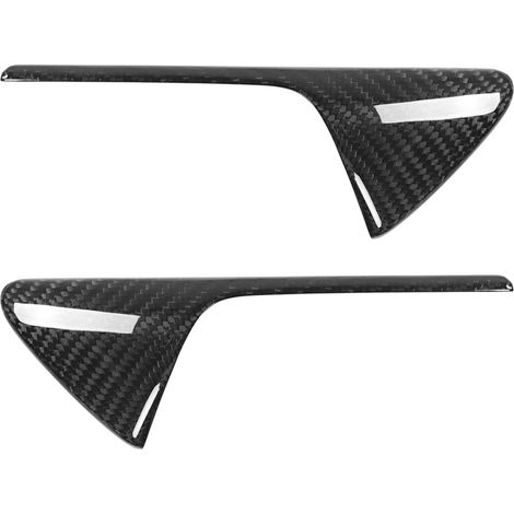Paire de Couvercles de Ventilation de Caméra de Garde-boue Latéral, Garniture en Fiber de Carbone Véritable pour Modèle 3 S X Y, Décoration Extérieure (Brillant) (1/5)