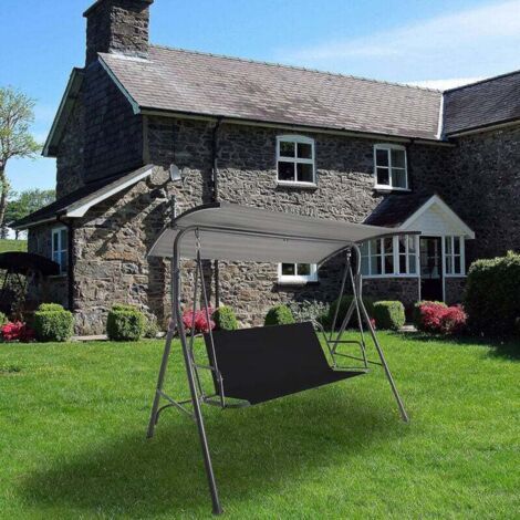 1 Stück strapazierfähiger Hollywoodschaukelbezug aus Oxford-Stoff (138 x 50 x 50 cm, Grau), Gartenschaukelsitzbezug, wasser- und winddicht, Ersatz für Outdoor-Stühle