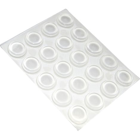 Paracolpi adesivi tondi trasparenti Ø 13 mm. - spessore 4,0 mm. - 20 pz.