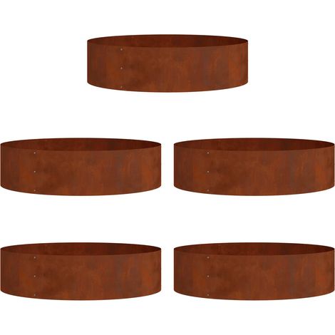 Maison Exclusive - Anello per vaso 5 pz Ruggine 80 x 80 x 20 cm (1/5)
