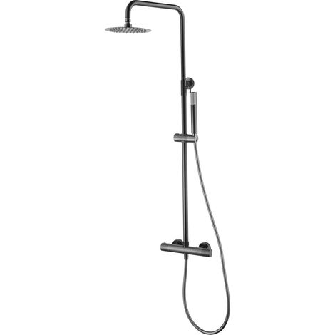 Colonna doccia termostatica, Barra da bagno con rubinetto termostatico in acciaio inox e ottone, Rubinetto da bagno