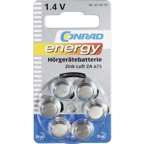 Pile bouton ZA 675 zinc-air Conrad energy 630 mAh 1.4 V 6 pc(s) D685652 (1/5)