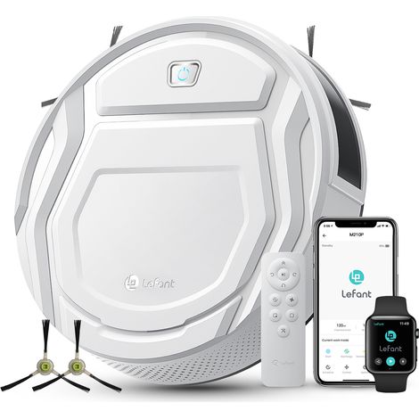 Lefant M210 Pro Robot Aspirateur avec Télécommande, Design Fin & Silencieux, Longue Autonomie, Contrôle APP / Wi-Fi / Alexa, 3 Niveaux d’Aspiration, Idéal pour Poils d’Animaux, Tapis et Sols Durs