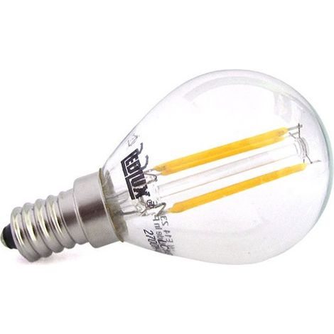 Lampada Filo Led Con Filamento E14 G45 4W=40W 360 Gradi Bianco Caldo 2700K Bulbo Globo Piccolo Sfera SKU-43001