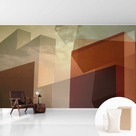 Tapete Vliestapete mit Kleber - Fototapete mit Motiv - Wandtapete modern - Wandgestaltung Abstrakte Formen 416x254 cm (1/5)